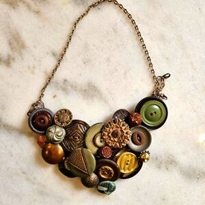 Vintage Handmade Button Necklace